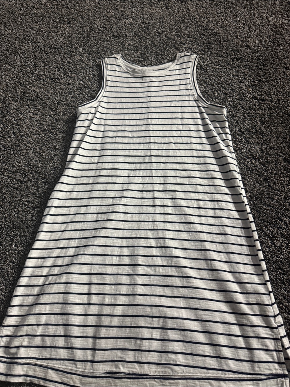 Old Navy White and Navy Striped Sleeveless A-Line Dress